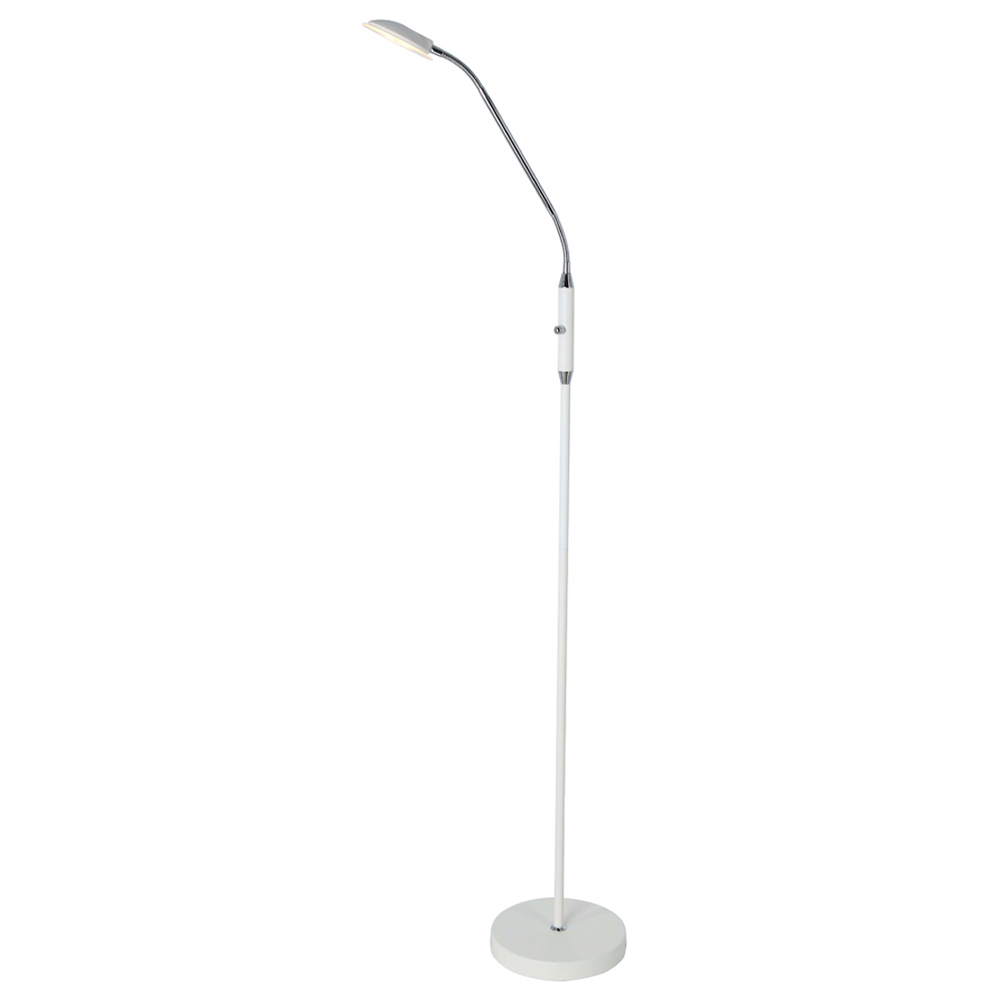 FocusLight CHICAGO LED - Floor Lamp - White / Chrome - Integrated LED - 1xLED 5W incl.